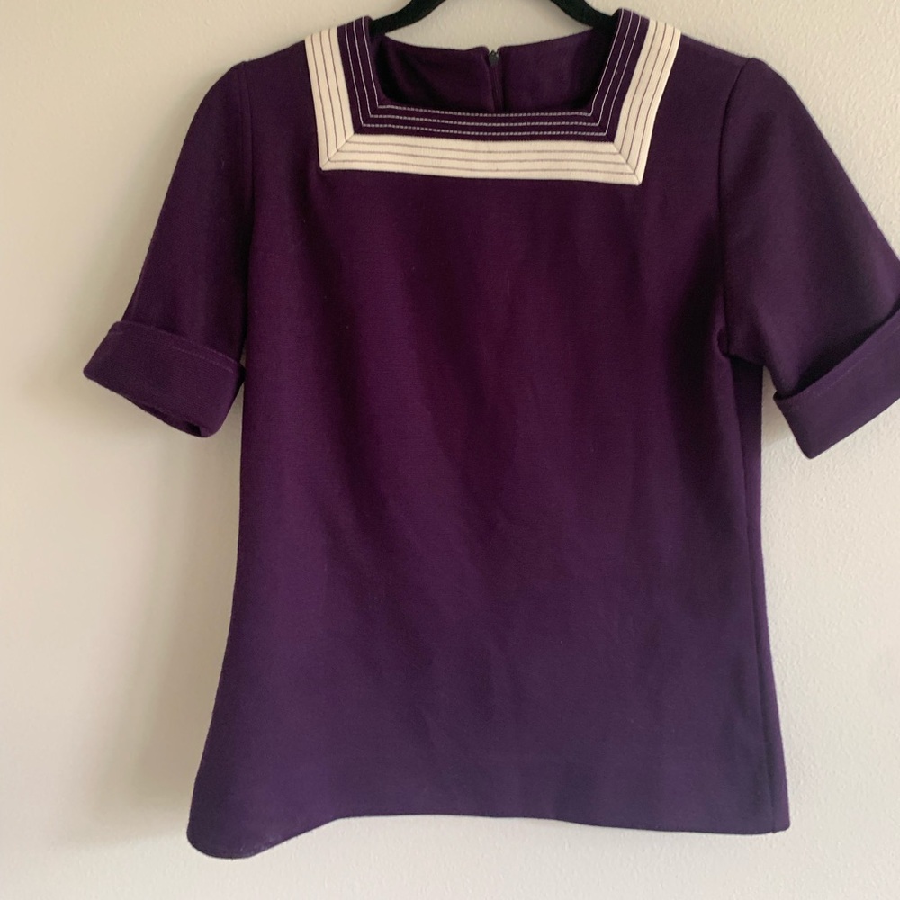 Square neck vintage purple top